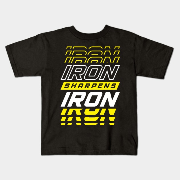 Iron Sharpens Iron Kids T-Shirt by brogressproject